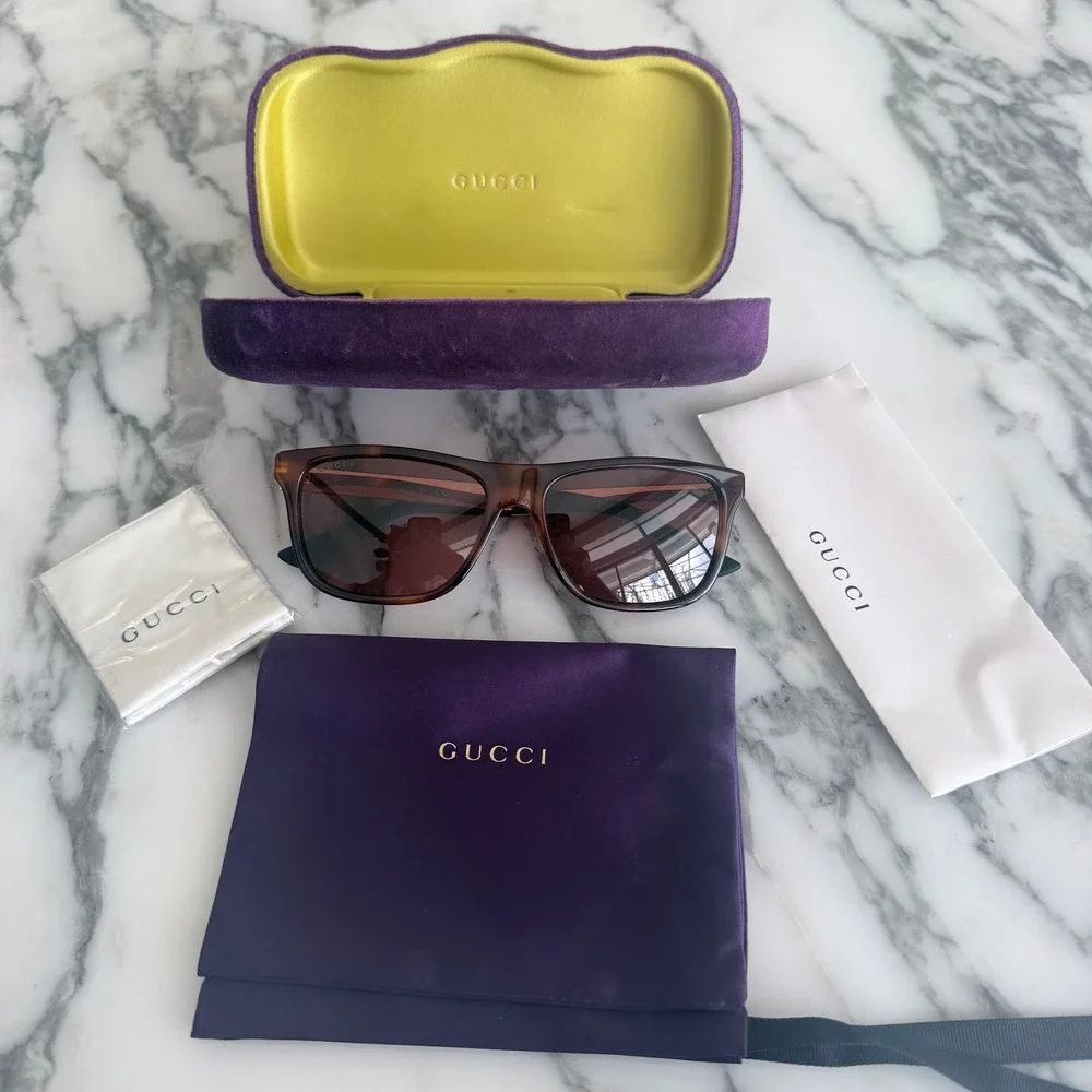 Gucci Sunglasses GG0687S 004 Brown‎ Tortoise Gold Mens Unisex Made in Italy